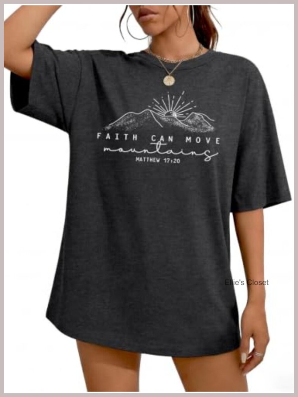 Oversized Christian Faith T-Shirt Women Religious Bible Verse Graphic Tee